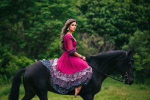Beautiful woman on a horse